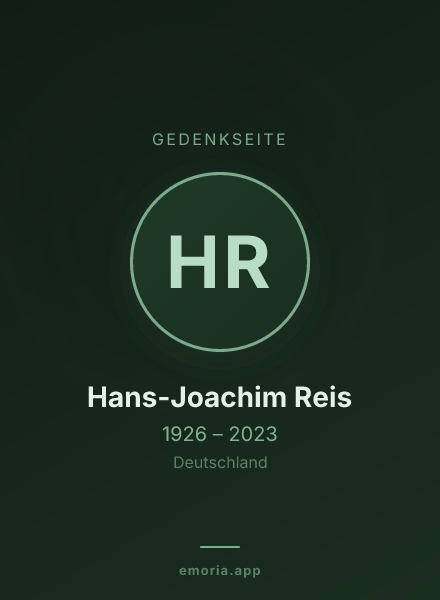 Gedenkportrait von Hans-Joachim Reis