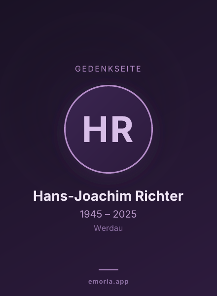 Gedenkportrait von Hans-Joachim Richter