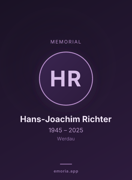 Memorial portrait of Hans-Joachim Richter