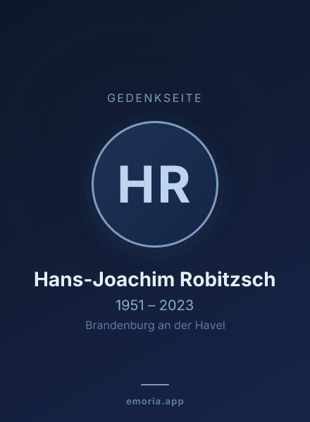 Gedenkportrait von Hans-Joachim Robitzsch