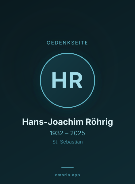Gedenkportrait von Hans-Joachim Röhrig
