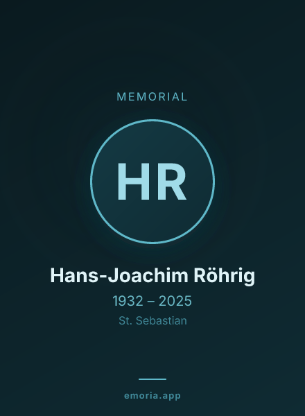 Memorial portrait of Hans-Joachim Röhrig