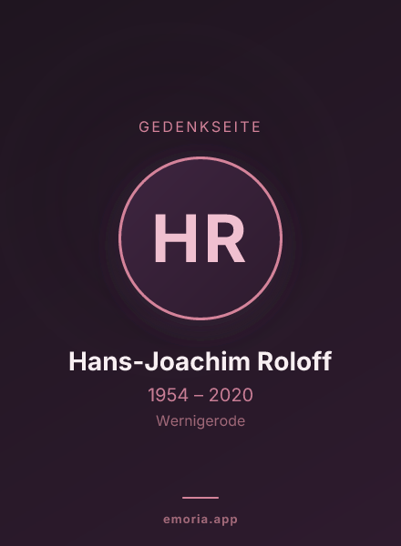 Gedenkportrait von Hans-Joachim Roloff