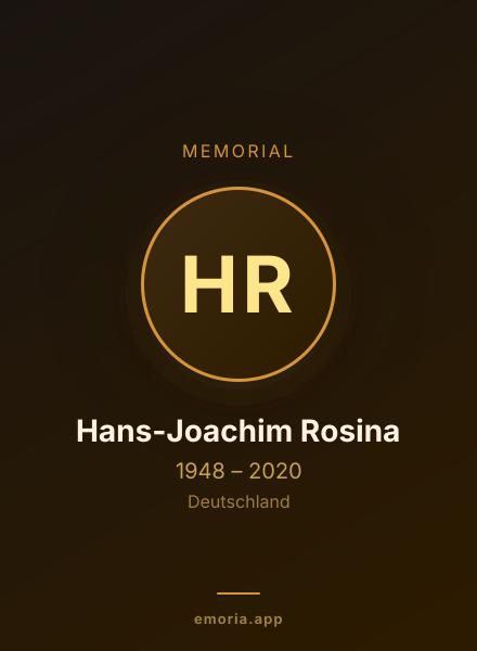 Memorial portrait of Hans-Joachim Rosina