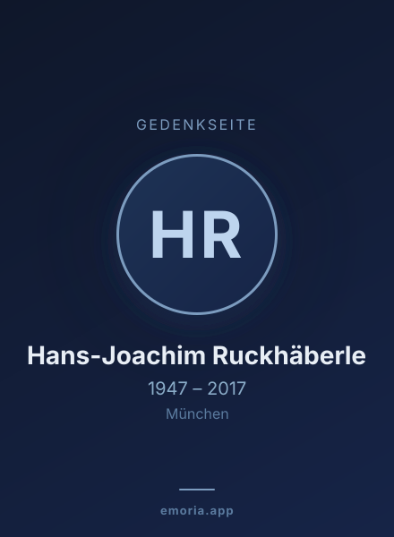 Gedenkportrait von Hans-Joachim Ruckhäberle