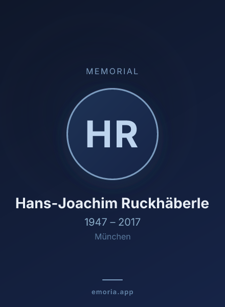 Memorial portrait of Hans-Joachim Ruckhäberle
