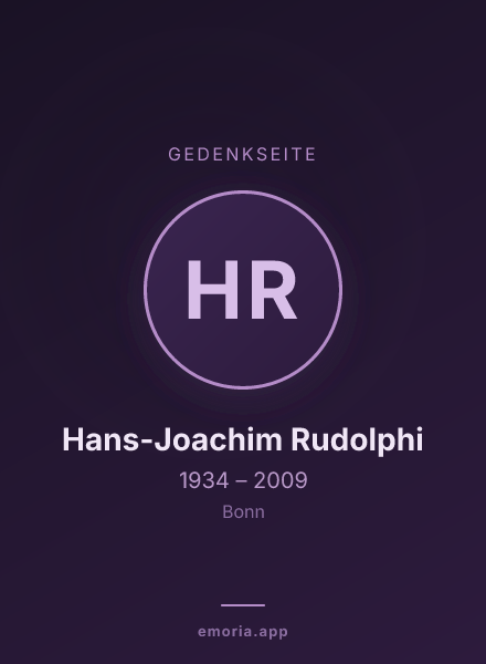 Gedenkportrait von Hans-Joachim Rudolphi