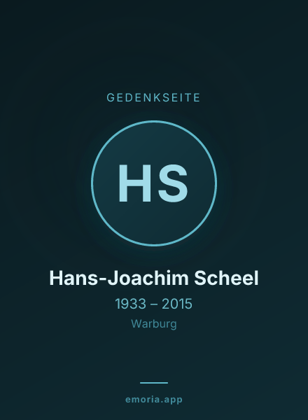 Gedenkportrait von Hans-Joachim Scheel