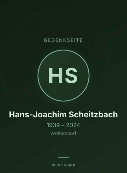 Gedenkportrait von Hans-Joachim Scheitzbach