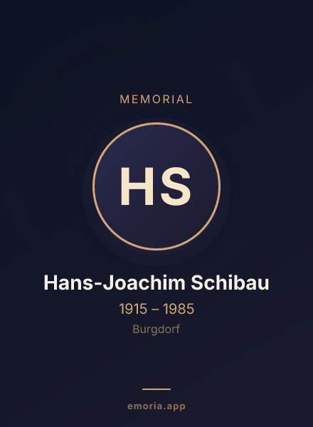 Memorial portrait of Hans-Joachim Schibau