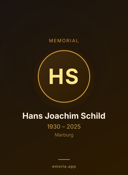 Memorial portrait of Hans Joachim Schild