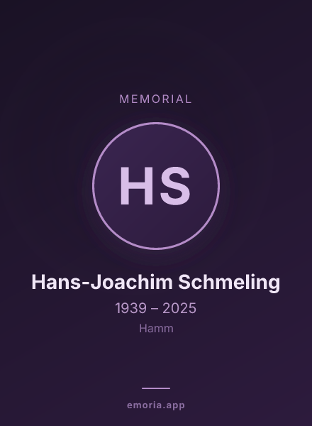 Memorial portrait of Hans-Joachim Schmeling
