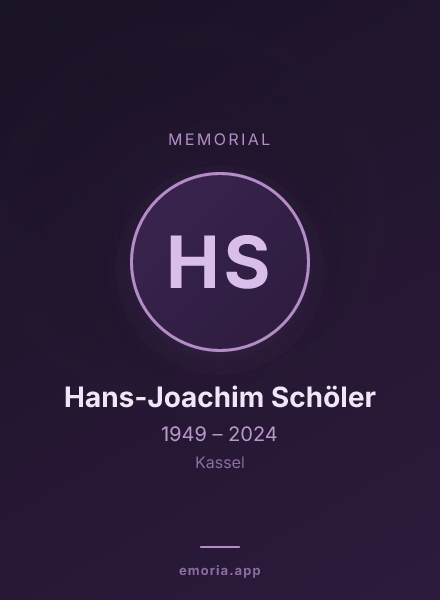 Memorial portrait of Hans-Joachim Schöler