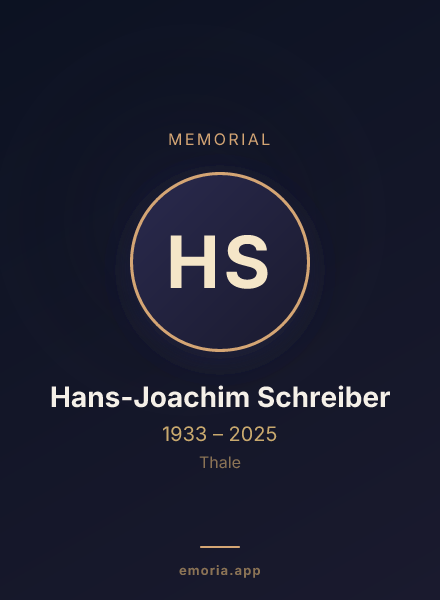 Memorial portrait of Hans-Joachim Schreiber