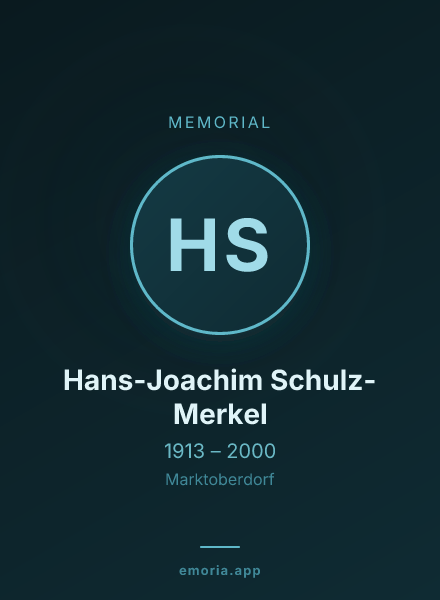 Memorial portrait of Hans-Joachim Schulz-Merkel