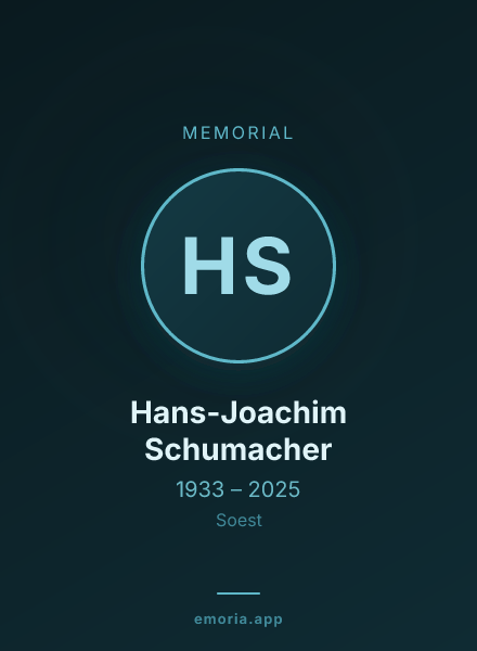 Memorial portrait of Hans-Joachim Schumacher