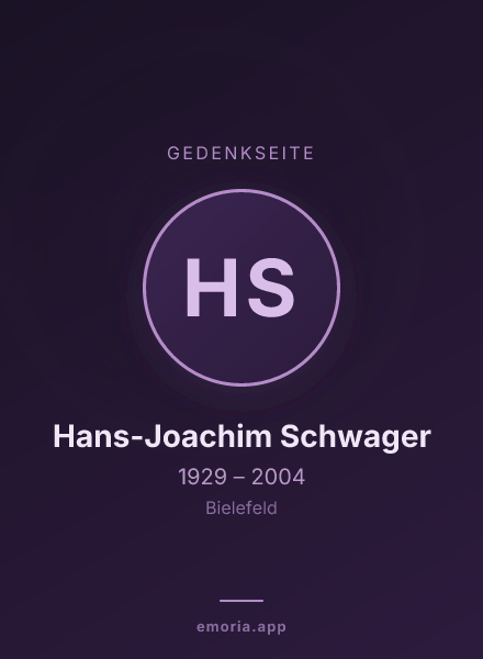 Gedenkportrait von Hans-Joachim Schwager