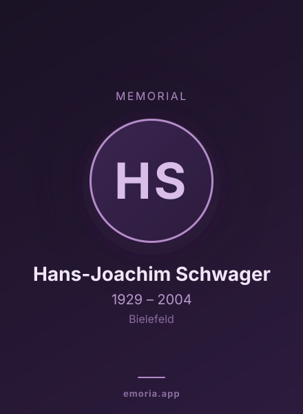 Memorial portrait of Hans-Joachim Schwager