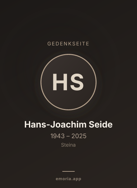 Gedenkportrait von Hans-Joachim Seide