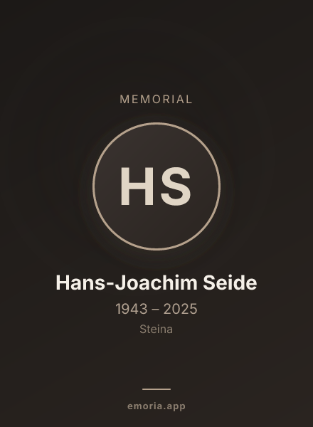 Memorial portrait of Hans-Joachim Seide