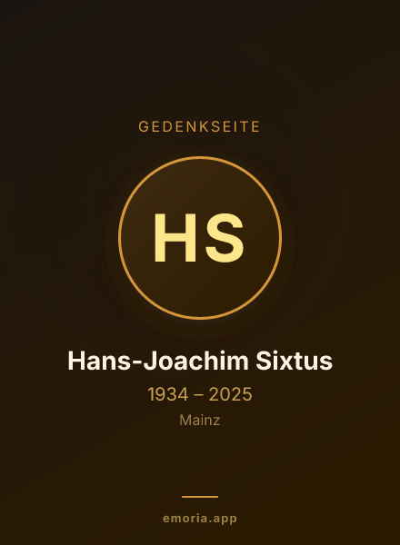 Gedenkportrait von Hans-Joachim Sixtus
