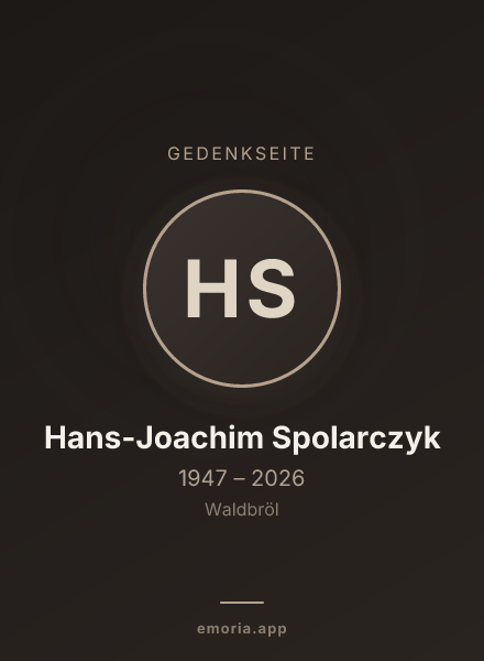 Gedenkportrait von Hans-Joachim Spolarczyk
