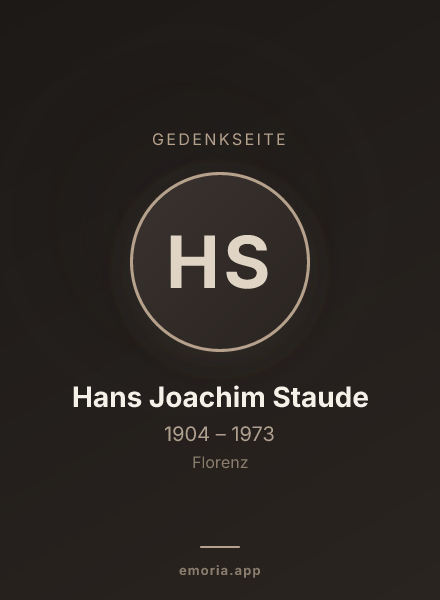 Gedenkportrait von Hans Joachim Staude