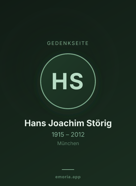 Gedenkportrait von Hans Joachim Störig