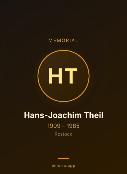 Memorial portrait of Hans-Joachim Theil