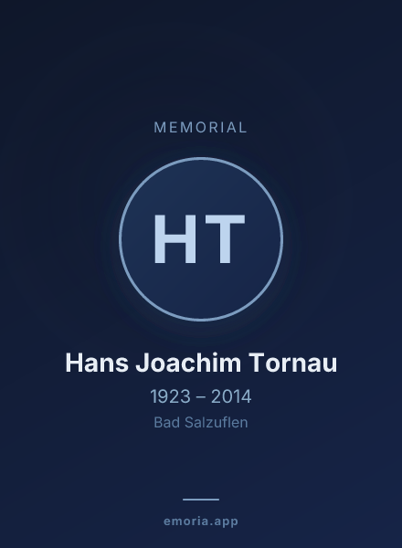Memorial portrait of Hans Joachim Tornau