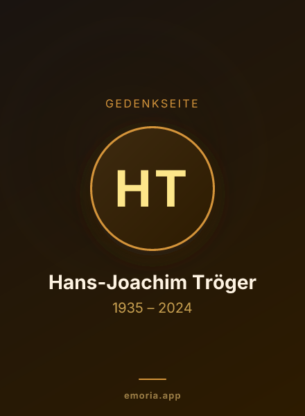 Gedenkportrait von Hans-Joachim Tröger