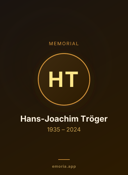 Memorial portrait of Hans-Joachim Tröger