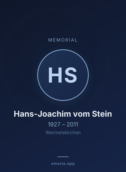 Memorial portrait of Hans-Joachim vom Stein