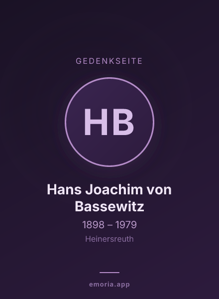 Gedenkportrait von Hans Joachim von Bassewitz