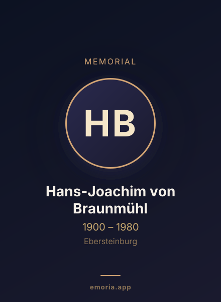 Memorial portrait of Hans-Joachim von Braunmühl
