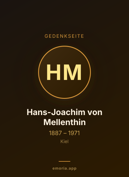 Gedenkportrait von Hans-Joachim von Mellenthin