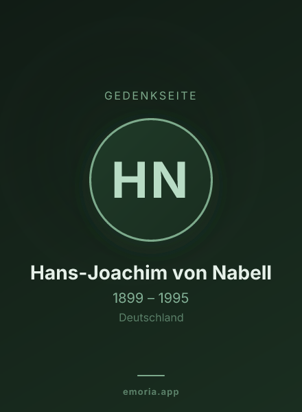 Gedenkportrait von Hans-Joachim von Nabell