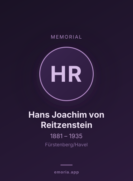 Memorial portrait of Hans Joachim von Reitzenstein