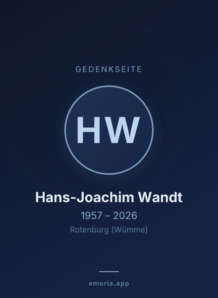 Gedenkportrait von Hans-Joachim Wandt