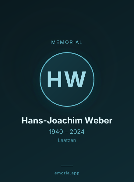 Memorial portrait of Hans-Joachim Weber