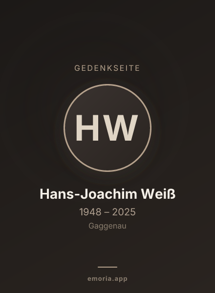 Gedenkportrait von Hans-Joachim Weiß