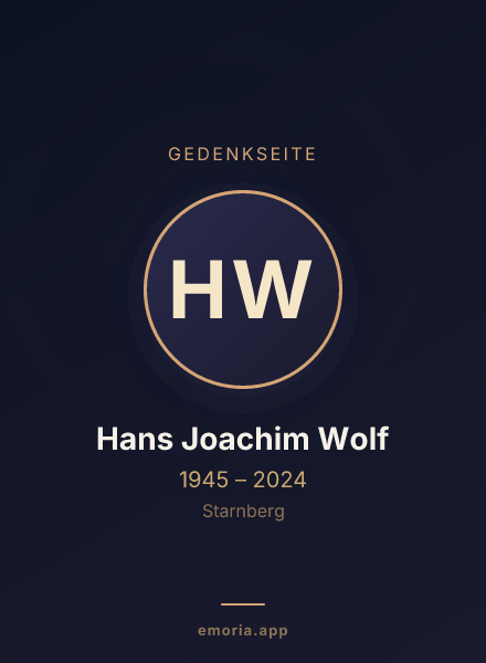 Gedenkportrait von Hans Joachim Wolf