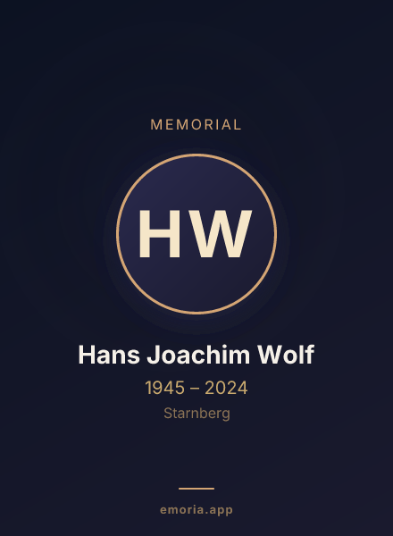 Memorial portrait of Hans Joachim Wolf