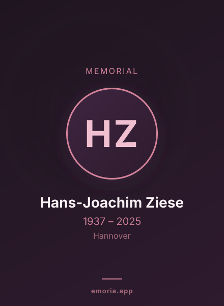 Memorial portrait of Hans-Joachim Ziese