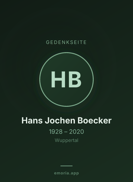 Gedenkportrait von Hans Jochen Boecker