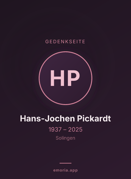 Gedenkportrait von Hans-Jochen Pickardt