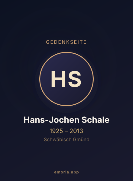 Gedenkportrait von Hans-Jochen Schale
