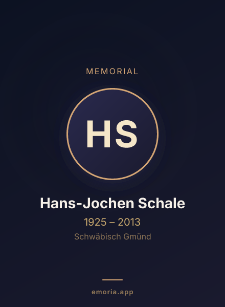 Memorial portrait of Hans-Jochen Schale