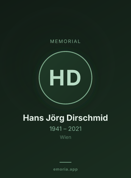 Memorial portrait of Hans Jörg Dirschmid