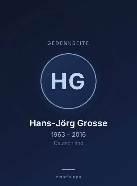 Gedenkportrait von Hans-Jörg Grosse